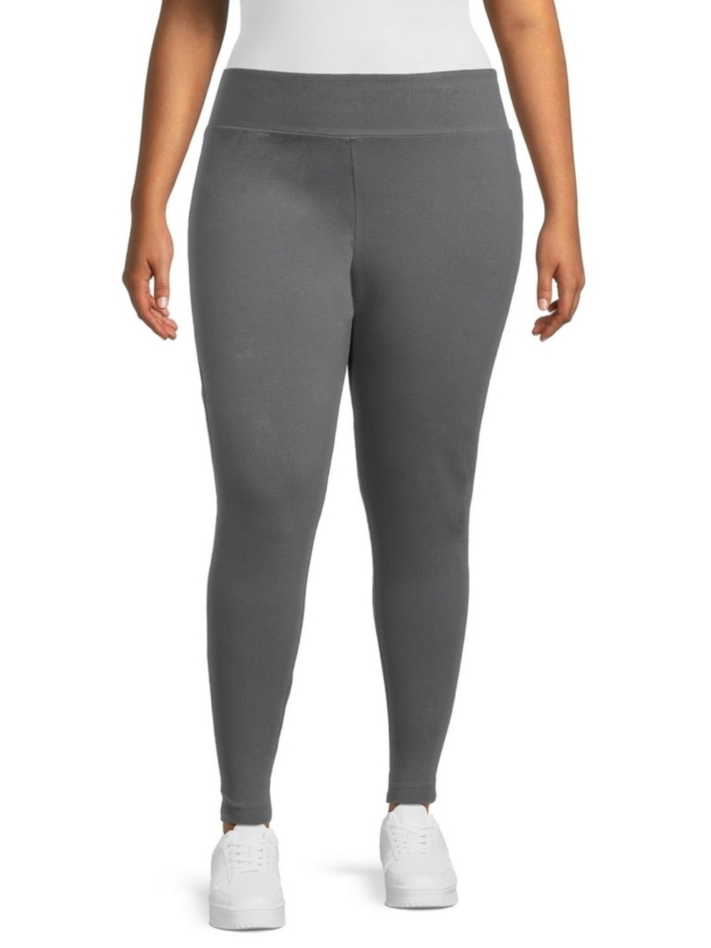 Women's Plus-Size High-Waist Stretch Leggings - Gray